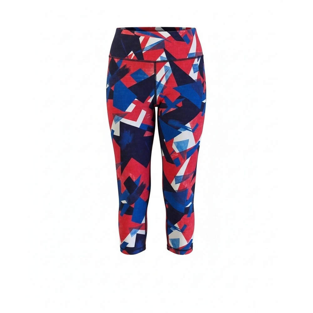 ODODOS Women's High Waisted Geometric Print Capri Yoga Leggings Pant Size Small